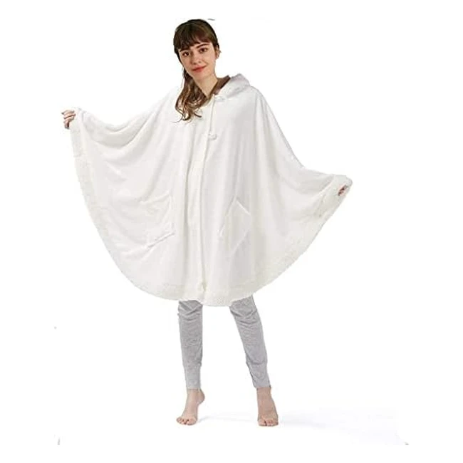 Poncho Couverture Ivyh avec Capuche - Doux et Confortable - Réf. 12345