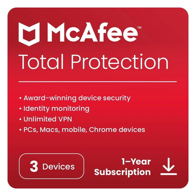 McAfee Total Protection 2023 - Antivirus Internet Security Software - 3 Devices