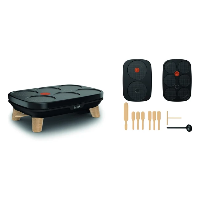 Crêpière électrique Tefal avec plaques amovibles antiadhésives - Réglable - Gourmet PY900D12