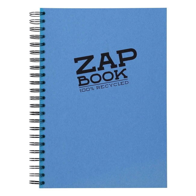 Quaderno a spirale Clairefontaine 8354C Zap Book 160 fogli 100% riciclato bianco 21x297 cm 80 g