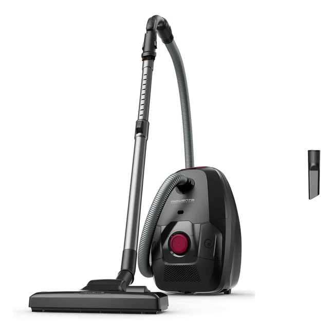 Aspirateur Rowenta Green Force Max Noir/Bordeaux - Moteur Basse Consommation - Haute Filtration - Fabriqué en France