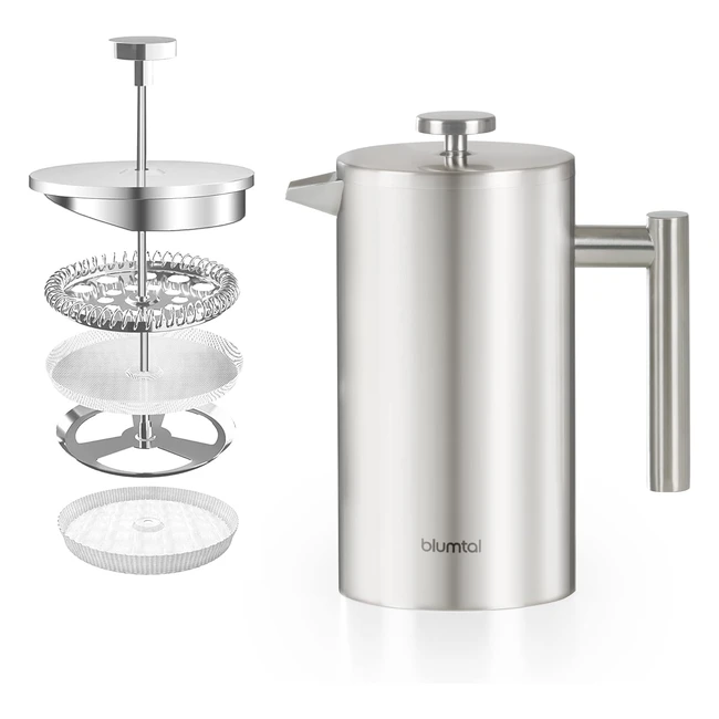Prensa Francesa Blumtal 350ml - Acero Inoxidable - 2 Tazas - Doble Pared - Filtr