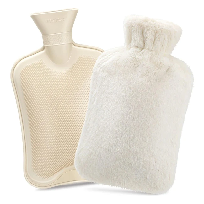Premium Hot Water Bottle with Cover - Large Capacity 2L - Pain Relief  Warmth -