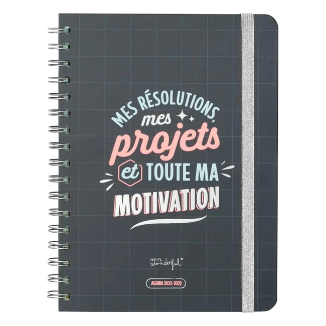 Agenda Classique Mr Wonderful 2022-2023 - Semainier, Résolutions, Projets et Motivation