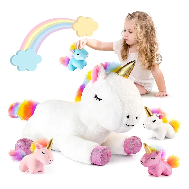 Peluche Licorne Eucoco - Cadeau Fille 3-6 ans - Jeux Anniversaire Enfants - 5 pcs