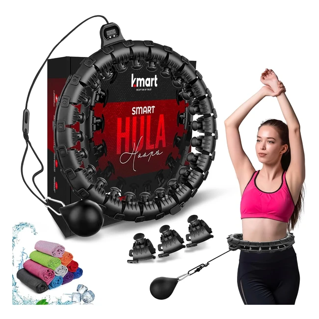 Smart Weighted Hula Hoop - Adjustable Fitness Exercise - 27 Detachable Knots - B