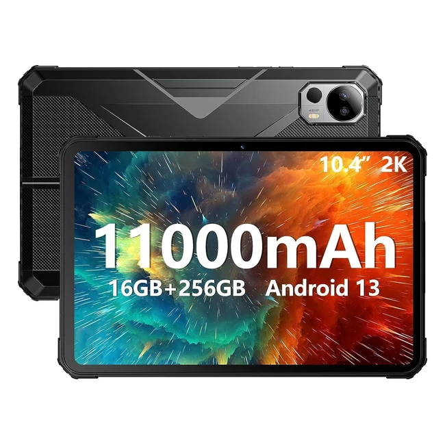 Tablette incassable Fossibot DT1 - 104FHD 2K, 16Go RAM, 256Go ROM, IP68/IP69K, 4G LTE, 48MP Caméra, Android 13