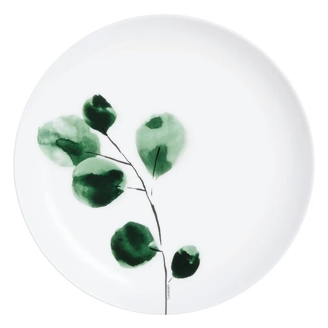 Assiette plate 25 cm eucalyptus - Résistante aux chocs et au micro-ondes