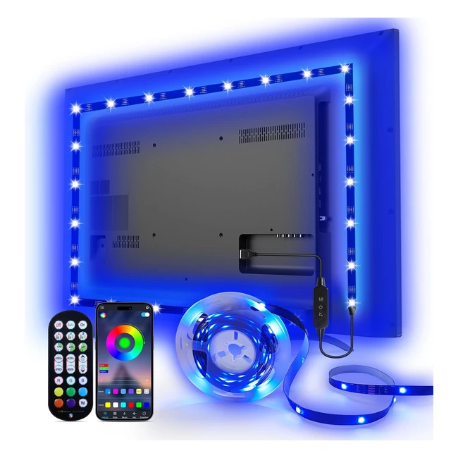 Daymeet LED TV Backlights - USB Powered Lights for TV - RGB Color Changing - Remote Music Sync