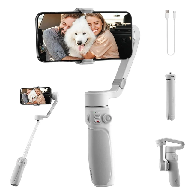 Estabilizador de Teléfono Zhiyun Smooth Q4 para iPhone 13 12 11 Pro Max - Gimbal Smartphone Android - Barra de Extensión Integrada - Estabilizador de Vlogging para YouTube Tik Tok