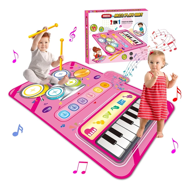 2-in-1 Music Mat for 1-5 Year Old Girls - Educational Toys for Toddlers - Perfec