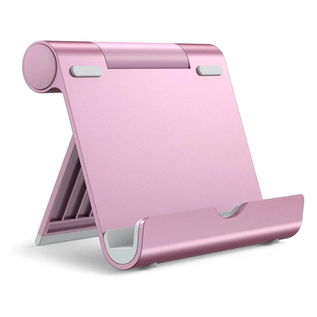 JETech Tablet Stand - Adjustable Portable Holder for iPad, iPad Pro, Galaxy Tab - Foldable Dock - Rose Gold