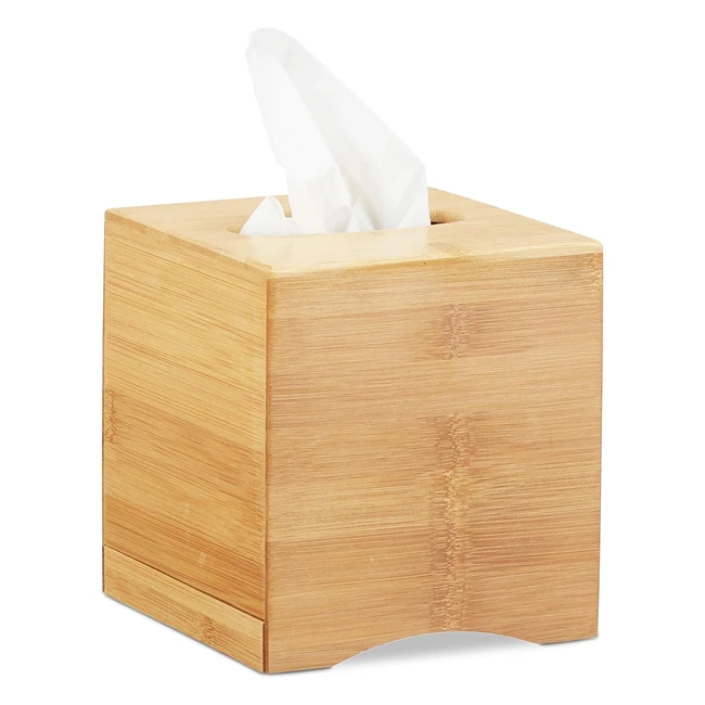 Portasalviette Quadrato Relaxdays Bamb Naturale - Design Decorativo - Pratico 