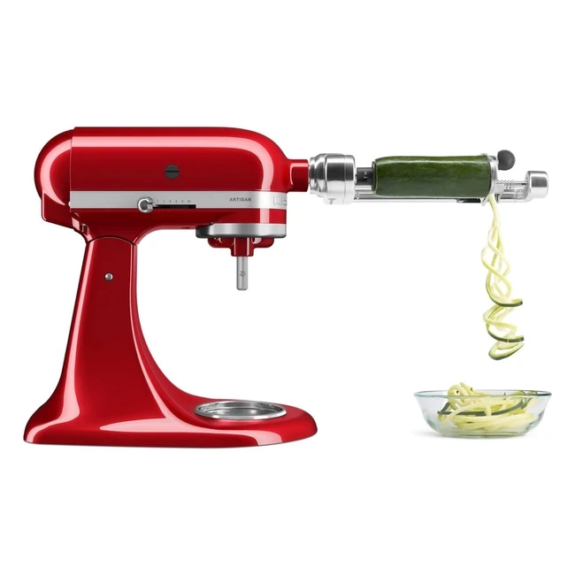 KitchenAid KSM1APC Spiralizer Attachment - Stainless Steel Silver - Premium Metal Construction - Easy Storage
