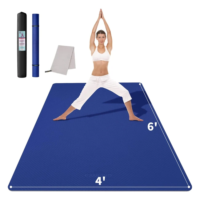 Cambivo Large Yoga Mat 183x122x06cm - Non-Slip Fitness Mat for Home Gym Workout