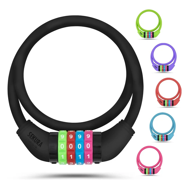 Candado Buchel Sekura KB208-60501208 para niños - Combinación numérica - Negro