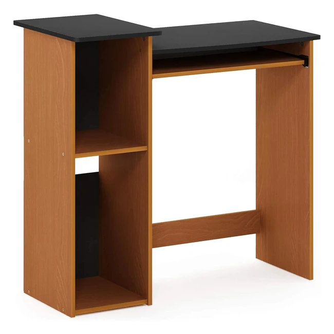 Furinno Econ Multipurpose Computer Writing Desk - Light CherryBlack - Slideout 
