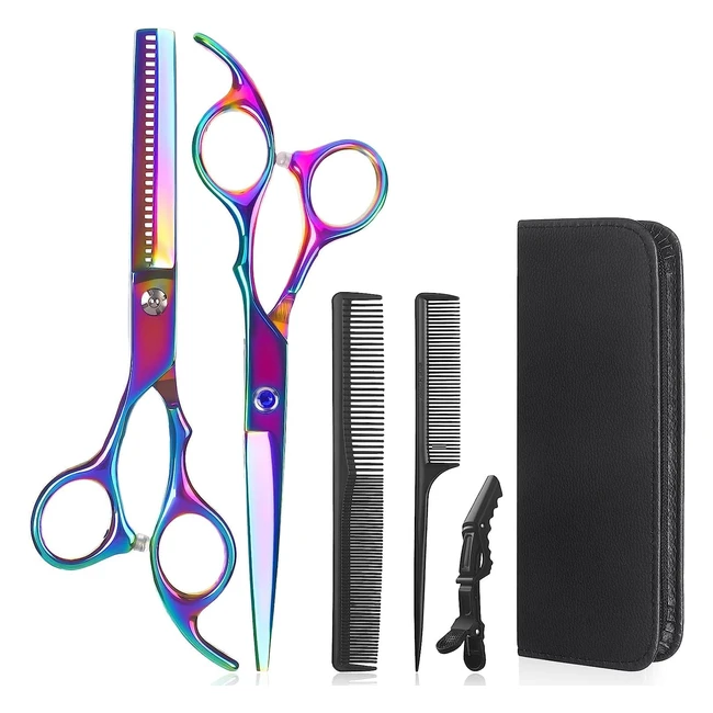 Lictin Hairdressing Scissors Set - 60 Inch - Professional Grade - Black Case Inc