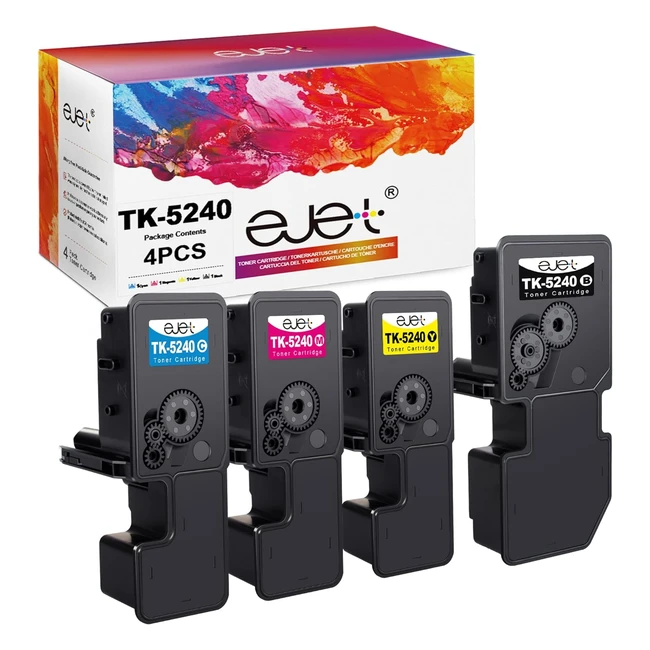 Cartouche de toner compatible ejet TK5240 pour Kyocera Ecosys - 4 pack