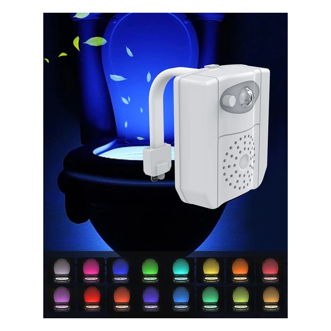 Rantizon Upgraded Motion Activated Toilet Seat Light | UV Sterilizer | Aromatherapy | 16 Colors Waterproof