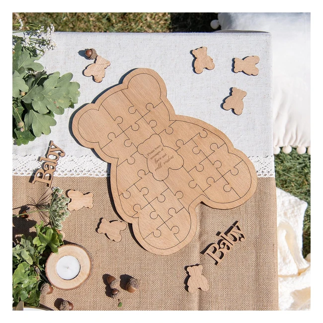 WoodlandBoho Teddy Bear Baby Shower Guest Book  Gender Neutral  Ethically Sour