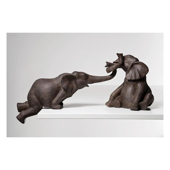Kare Design Deco Figurine Elefant Zirkus Brown Set of 2 | Handmade Room Decor