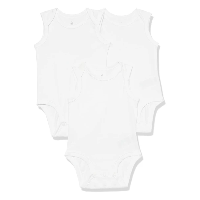 Amazon Essentials Unisex Babies Cotton Stretch Sleeveless Bodysuit - Pack of 3