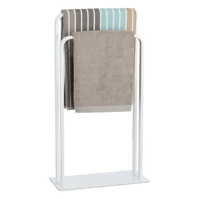 Portasciugamani da terra Relaxdays U-Shape 2 aste bianco