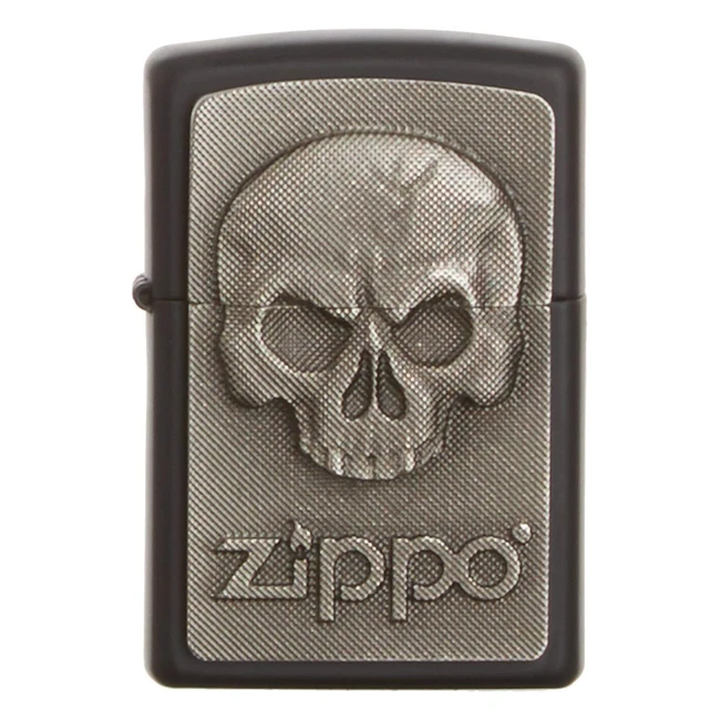 Coffret cadeau Zippo 218 Phantom Noir Skull Matte - Briquet authentique