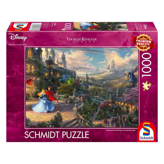 Schmidt Spiele 57369 Thomas Kinkade Disney Sleeping Beauty Tanz im verzauberten Licht 1000-teiliges Puzzle