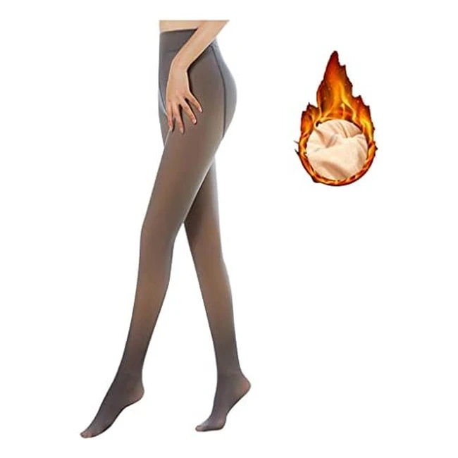 Chechury Medias Térmicas Transparentes Mujer - Lana Forro Interior - Cálidas de Invierno - Forradas de Vellón - Calzoncillos Suaves - Cintura Alta - Leggings Pantimedias