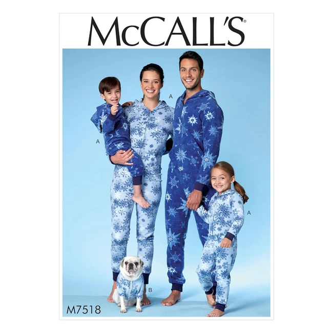 Combinaison et manteau multicolore McCalls pour homme femme garon fille et