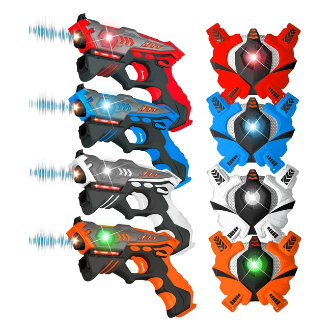 Juego de Pistola Láser Vatos - Divertido y Seguro - 4 Pack