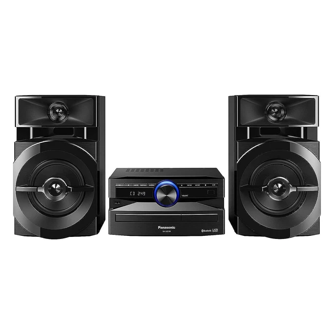 Panasonic SCUX100EK Black 300W Mini HiFi System with Bluetooth USB CD Player FM Radio Manual EQ