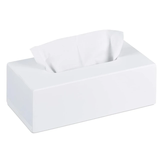Scatola per fazzoletti in bamb Relaxdays AXLXP 75x24x12 cm bianco 10023252