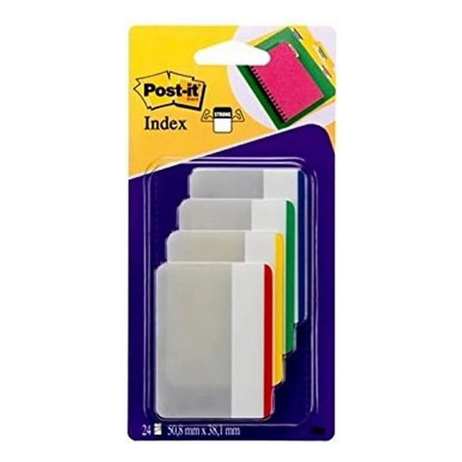 Post-it 686F1 Index Tabs - Strong Flat BlueGreenYellowRed - Pack of 6