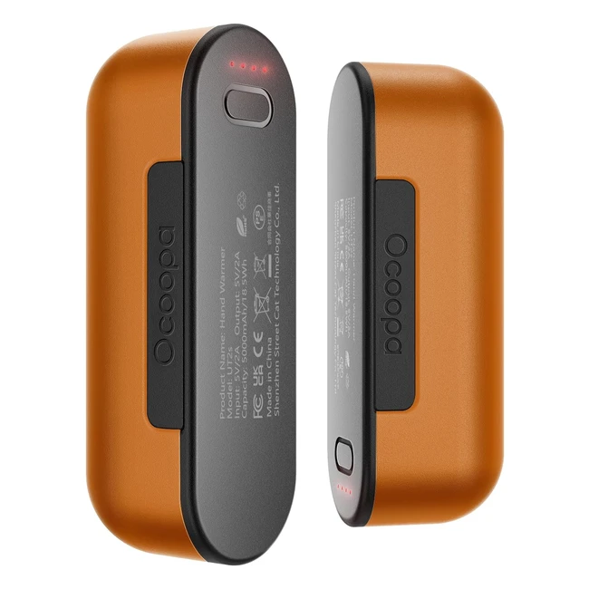 Ocoopa Handwärmer elektrisch 10000 mAh, 2er Pack, 4 Heizmodi, schnelleres Aufheizen, wiederverwendbar, USB Powerbank