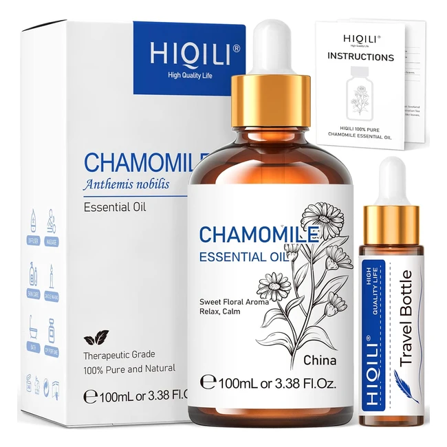 Pure Natural Chamomile Essential Oil for Skin, Hair, and Aromatherapy - Hiqili - 338 fl oz