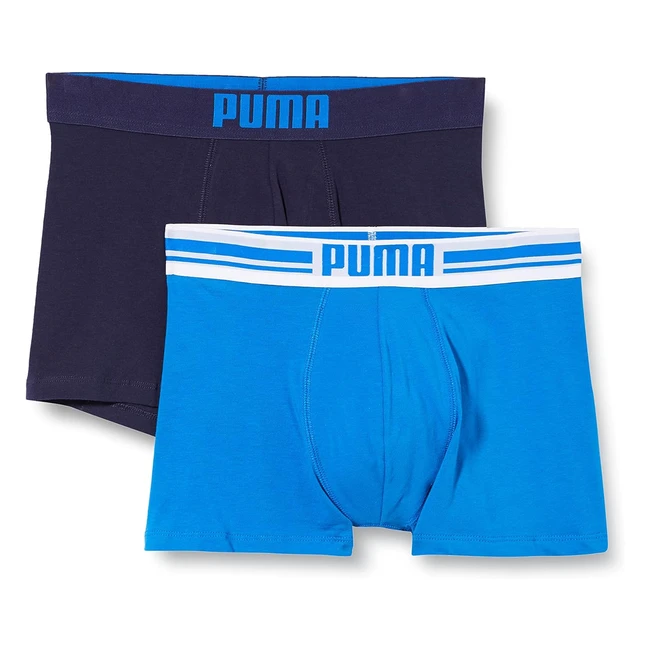 Boxer Puma Placed Logo 2P - Bleu XL - Lot de 2 - Homme