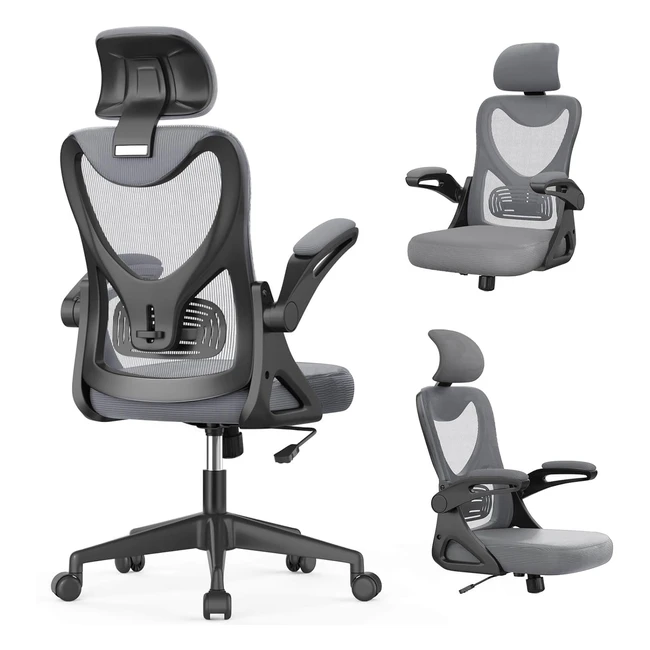 Chaise de bureau ergonomique XMifer avec support lombaire et accoudoirs réglables