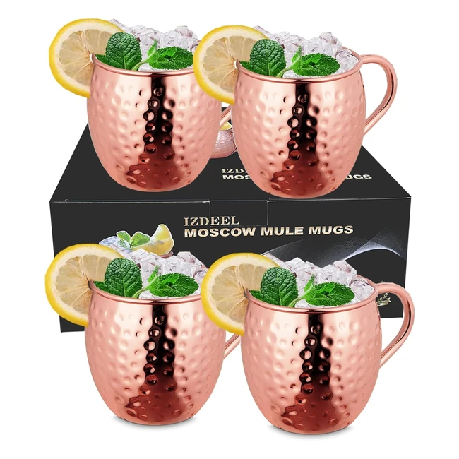 Bicchieri Moscow Mule in Rame - Set da 4 - Capacit 550ml - Perfetti per Cockta
