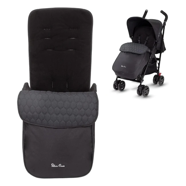 Luxury Silver Cross Pop Footmuff - Keep Your Baby Warm and Cozy - Water Resistant - Black