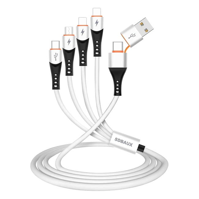 Câble chargeur multi 6 en 1 SDBaux 3A12M pour téléphone USB A vers USB C, compatible iPhone Samsung Galaxy LG V35