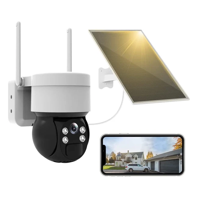 Cámara Vigilancia Solar Exterior | Sin Cables | Visión Nocturna | Conversación Bidireccional