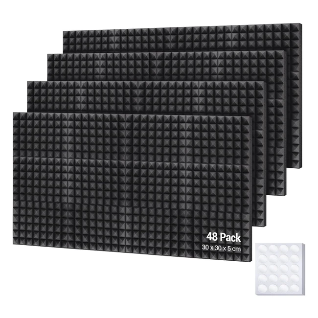 Ohuhu Akustikschaumstoff Noppenschaumstoff 48 Stck - Schallabsorber fr Tonstud