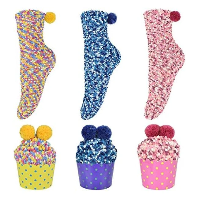 Calzini Divertenti Cupcake Tuopuda - Morbidi Calzini Termici per Donna - Confezione Natalizi - Codice Prodotto: 10004