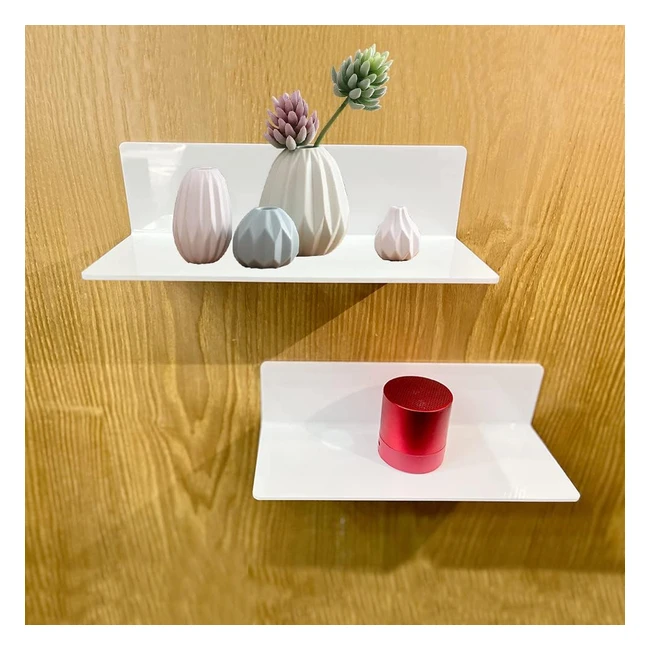 Dantolo 2 Pezzi Mensola Adesiva Senza Foratura - Design Bello e Pratico