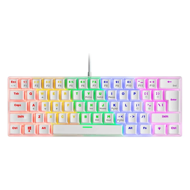 Marsgaming MK60 Wei Mechanische Gaming-Tastatur FRGB Anti-Ghosting Schalter Me