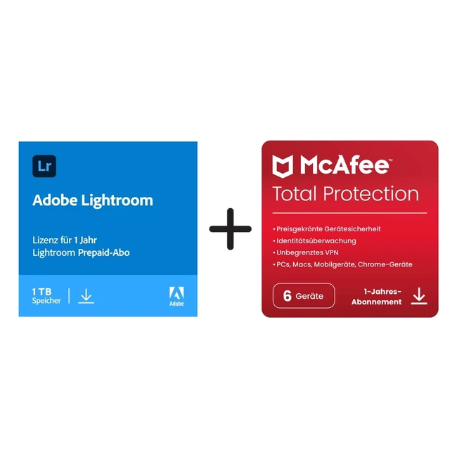 Adobe Photoshop Lightroom - McAfee Total Protection 2023 - 6 Gerte - 12 Monate