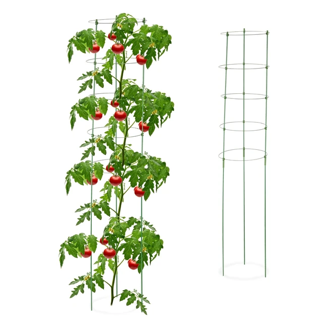 Support pour plantes grimpantes lot de 2 - Jardin et balcon - 150cm - 5 anneaux 